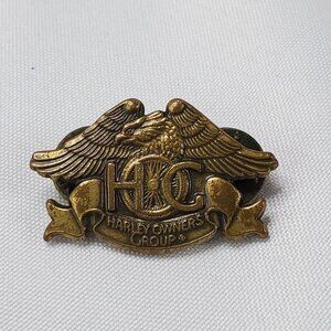 VTG Harley-Davidson H.O.G. 1993 Lapel Pin Brass Double Clutch Back Eagle Logo